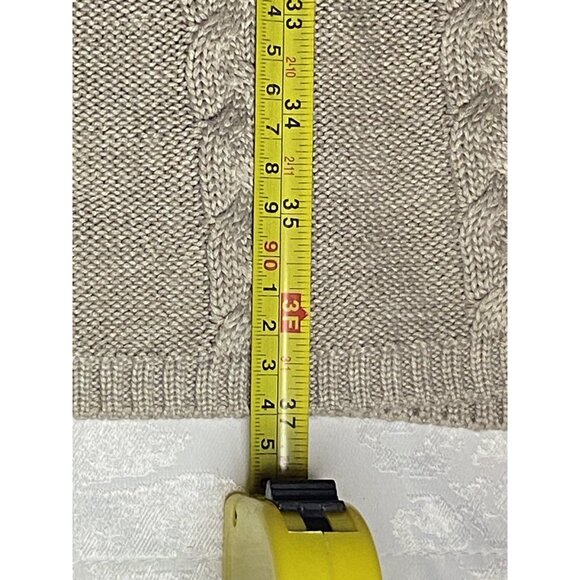 Vintage J. Howard Beige Size M Cable Knit Sweater Dress Aline Knee Length Career - Picture 6 of 11